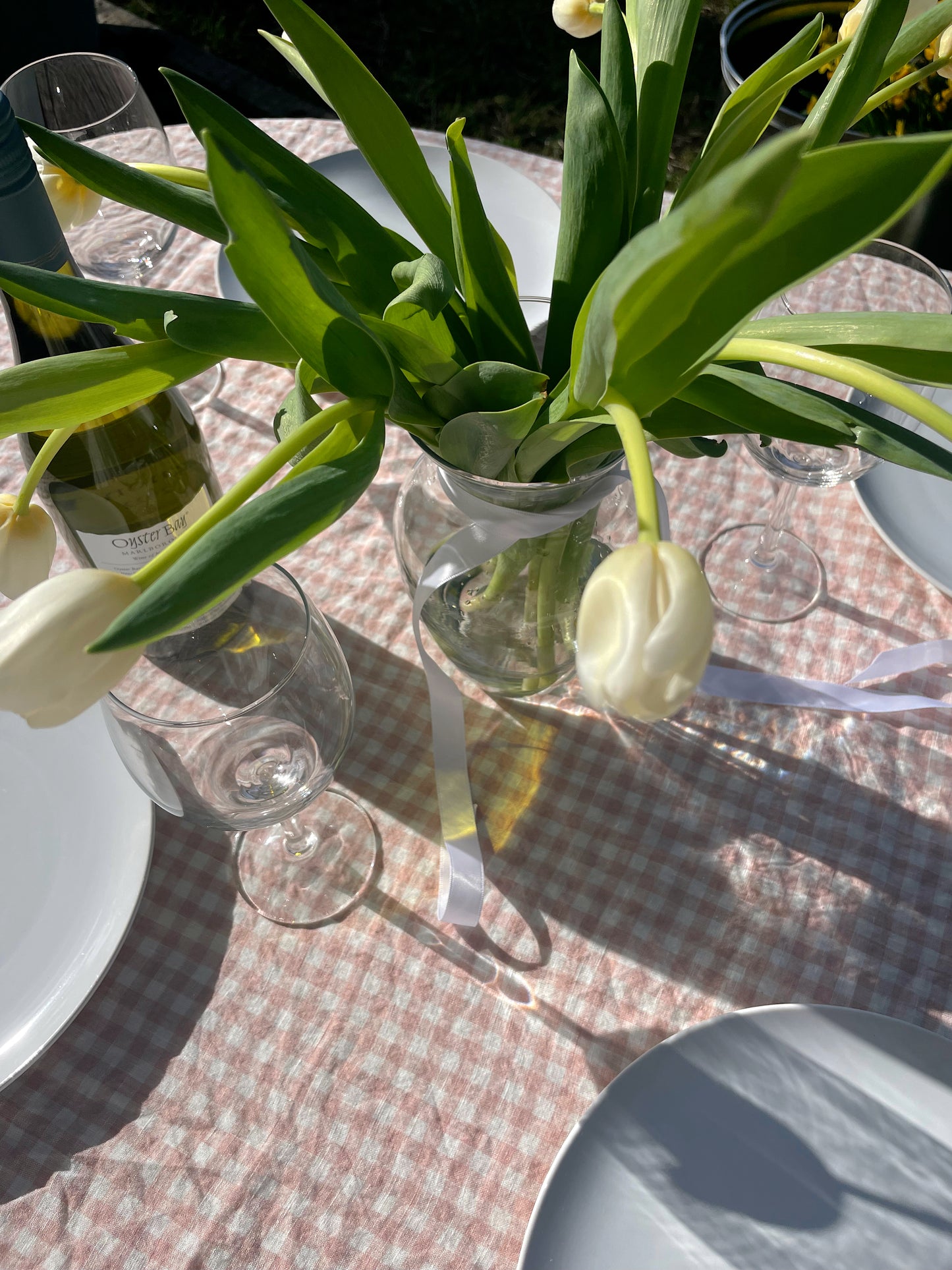 Rose Gingham Tablecloth