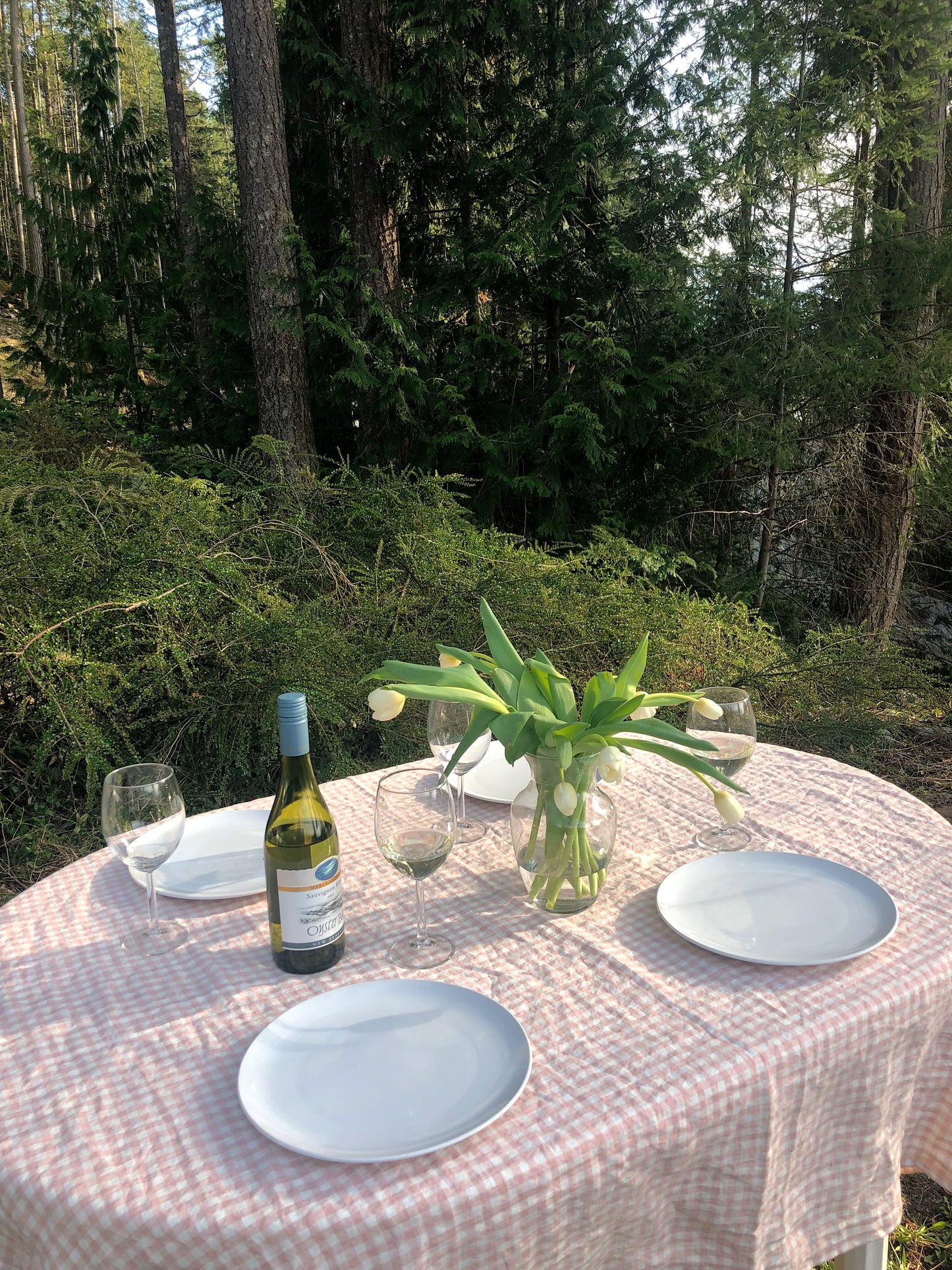 Rose Gingham Tablecloth