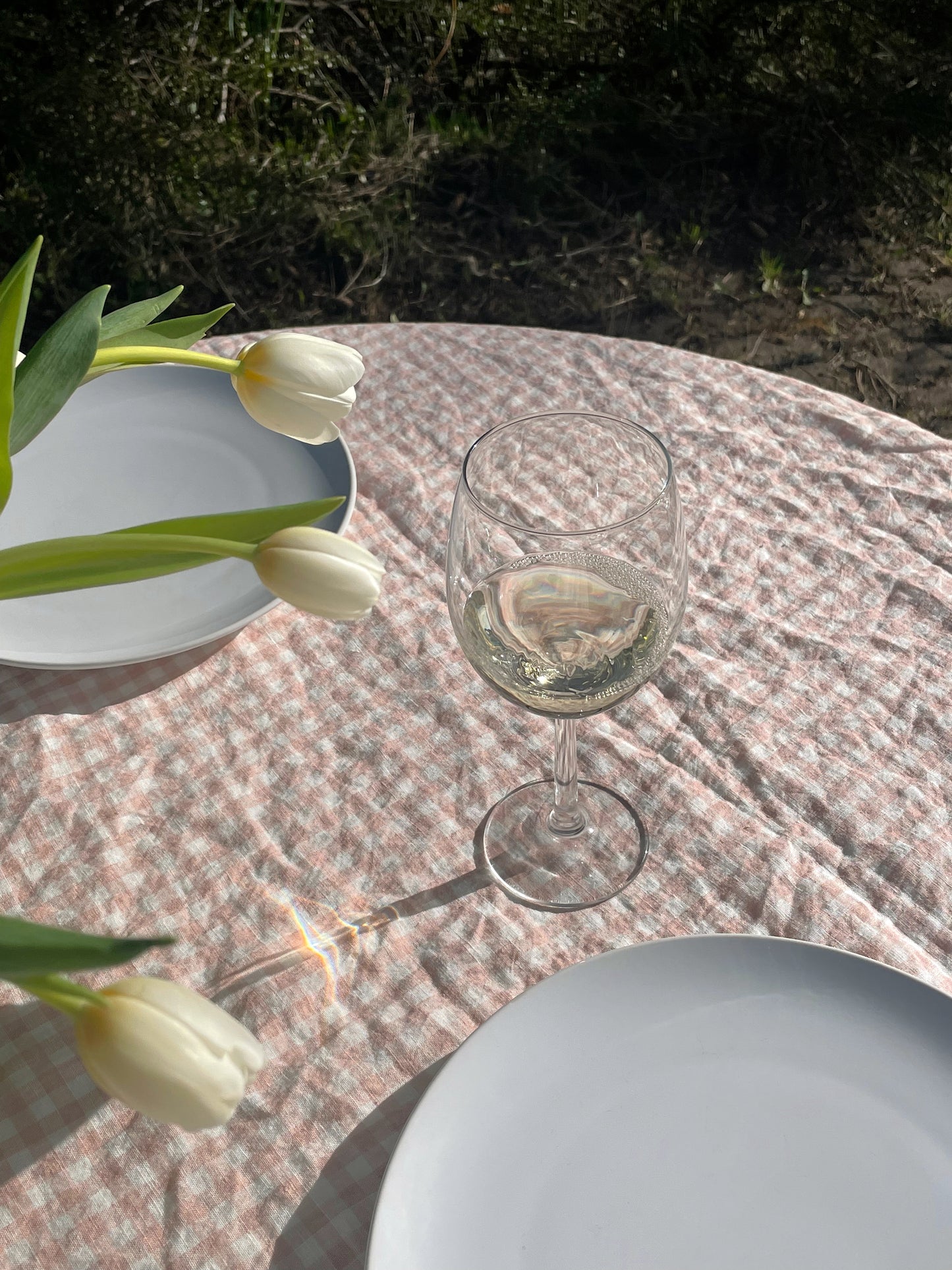 Rose Gingham Tablecloth